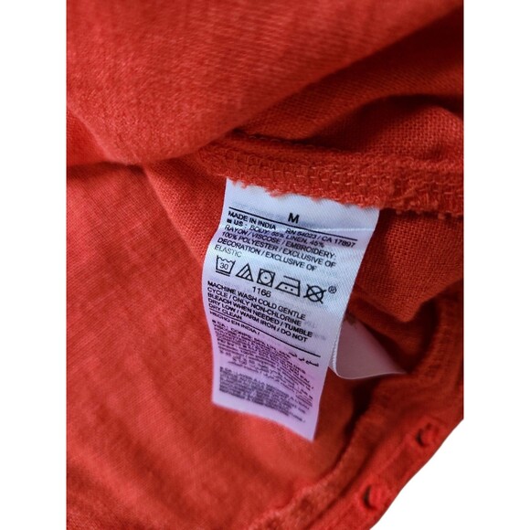Old Navy Babydoll Linen Blend Cami Midi Dress Womens Medium Eyelet Resort Orange - Picture 7 of 10